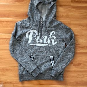 VS PINK marled grey perfect half zip